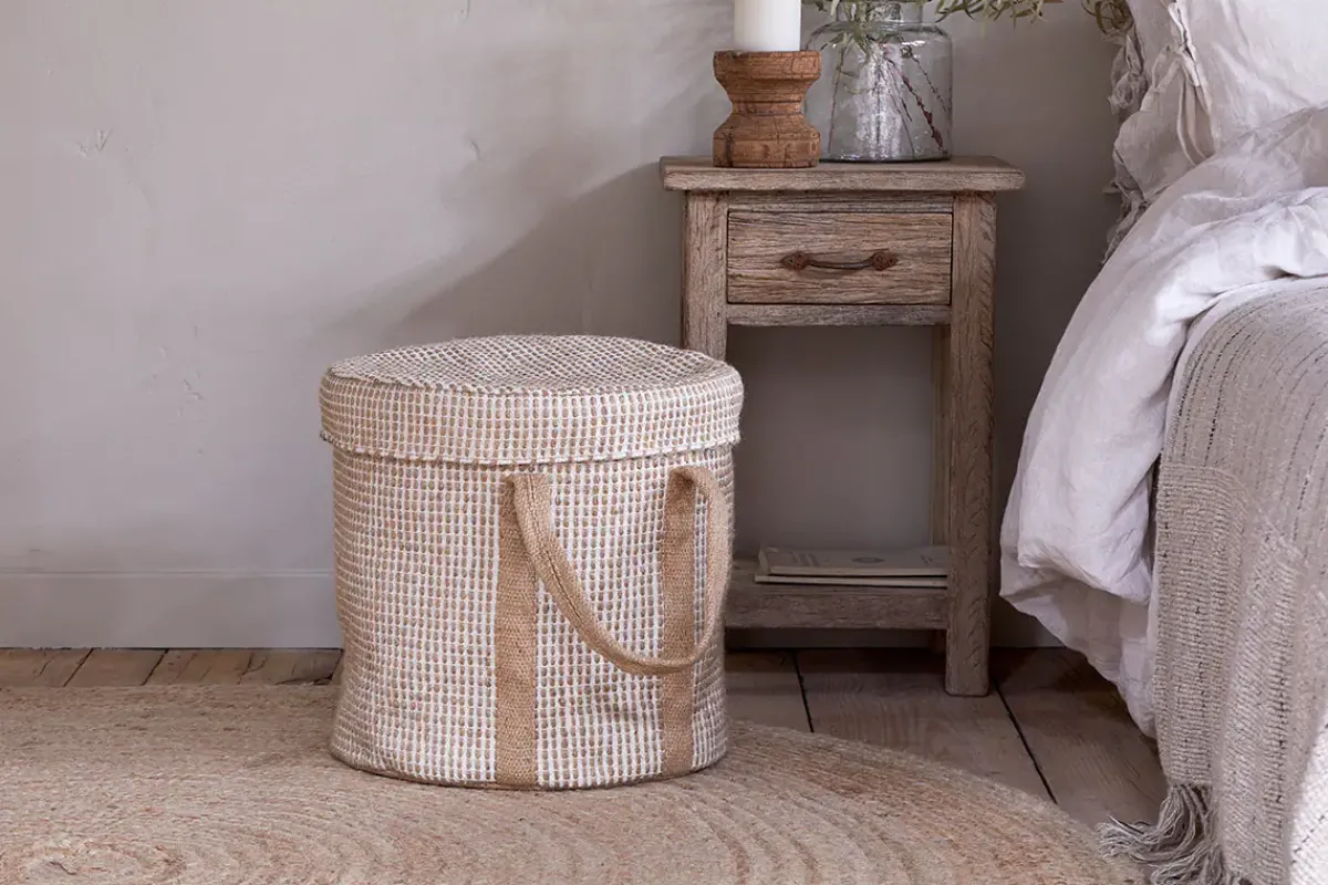 Baskets|Bathroom Accessories^Nkuku Rohia Laundry Basket - Natural & Cream