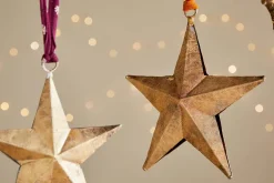 Baubles & Tree Decorations|New Christmas^Nkuku Roshani Star Baubles - Antique Brass (Set of 2)