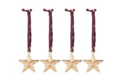 Baubles & Tree Decorations|New Christmas^Nkuku Roshani Star Baubles - Antique Brass (Set of 4)