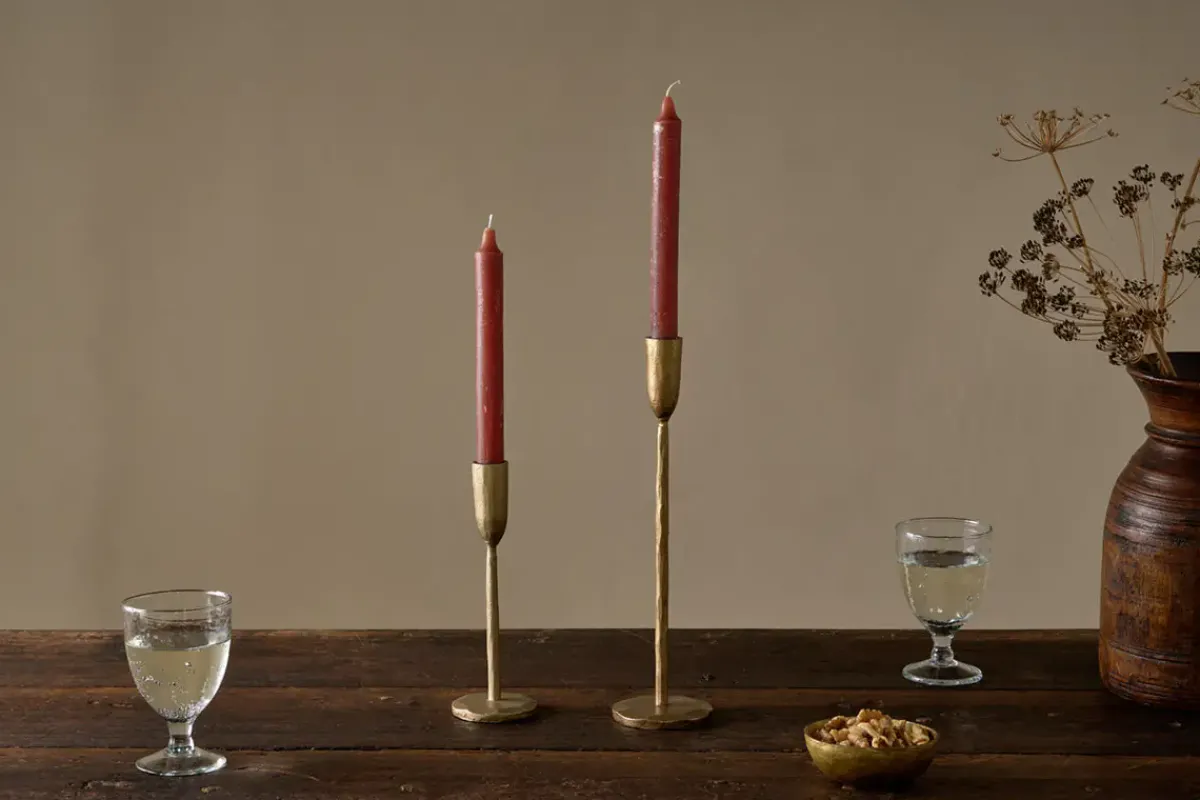Fireside|Candles^Nkuku ic Soy Blend Dinner Candles - (Set of 2) Rust