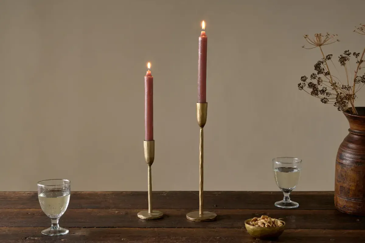 Fireside|Candles^Nkuku ic Soy Blend Dinner Candles - (Set of 2) Rust