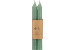 Candles|Candles & Candleholders^Nkuku Rustic Soy Blend Dinner Candle - (Set of 2) Sage Green
