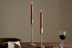 Candles|Candles & Candleholders^Nkuku Rustic Soy Blend Dinner Candle - (Set of 2) Dark Cherry