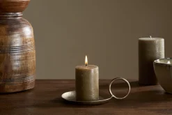 Candles|Candles & Candleholders^Nkuku Rustic Soy Blend Mini Pillar Candle - Olive