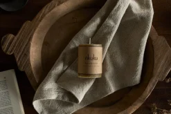 Candles|Candles & Candleholders^Nkuku Rustic Soy Blend Mini Pillar Candle - Olive