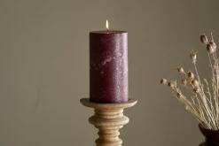 Candles|Candles & Candleholders^Nkuku Rustic Soy Blend Pillar Candle - - Large Dark Cherry