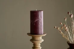 Candles|Candles & Candleholders^Nkuku Rustic Soy Blend Pillar Candle - - Large Dark Cherry
