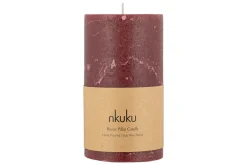 Candles|Candles & Candleholders^Nkuku Rustic Soy Blend Pillar Candle - - Large Dark Cherry