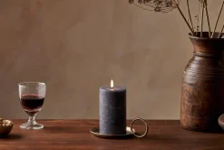Candles|Candle Holders^Nkuku Rustic Soy Blend Pillar Candle - - Small Charcoal