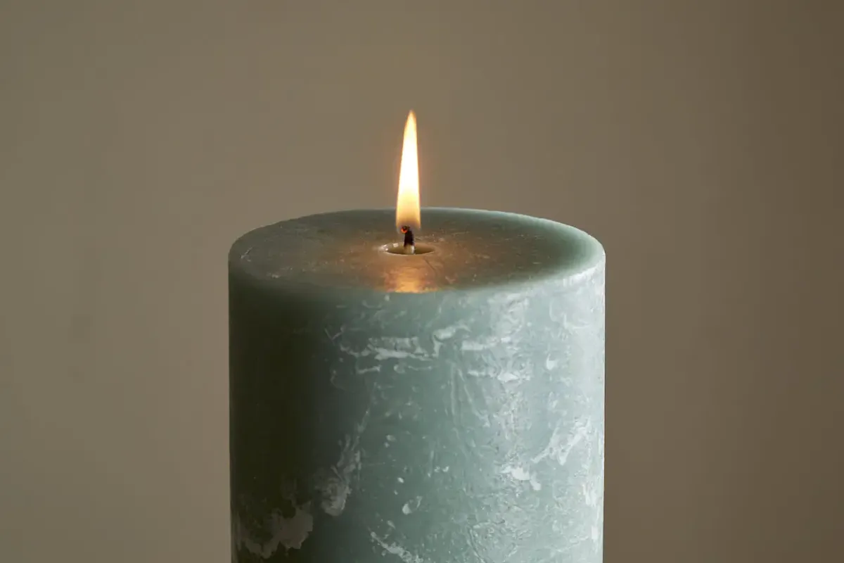 Candles|Candles & Candleholders^Nkuku Rustic Soy Blend Pillar Candle - - Large Sage Green