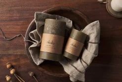 Fireside|Candles^Nkuku Rustic Soy Blend Pillar Candle - - Large Olive Green