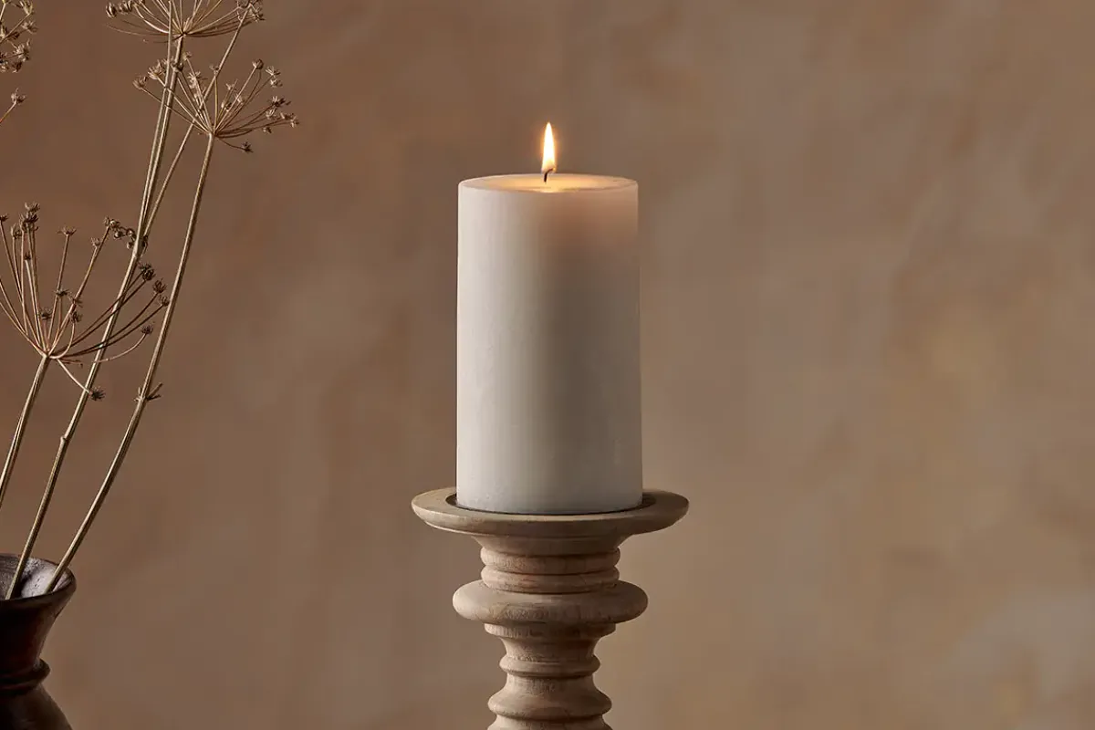 Fireside|Candles^Nkuku Rustic Soy Blend Pillar Candle - - Large White