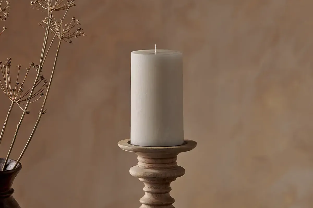 Fireside|Candles^Nkuku Rustic Soy Blend Pillar Candle - - Large White