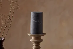 Fireside|Candles^Nkuku Rustic Soy Blend Pillar Candle - - Large Charcoal