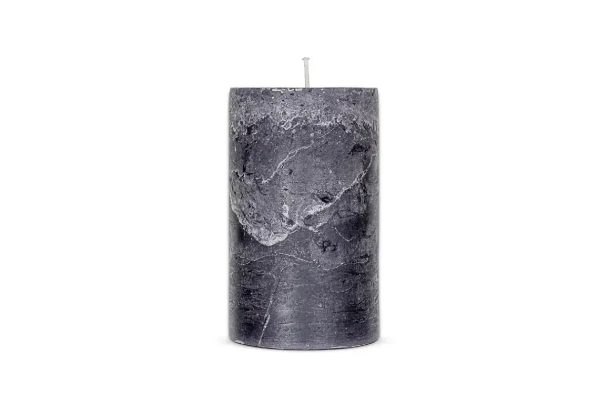 Fireside|Candles^Nkuku Rustic Soy Blend Pillar Candle - - Large Charcoal