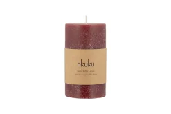Candles|Candles & Candleholders^Nkuku Rustic Soy Blend Pillar Candle - - Small Dark Cherry