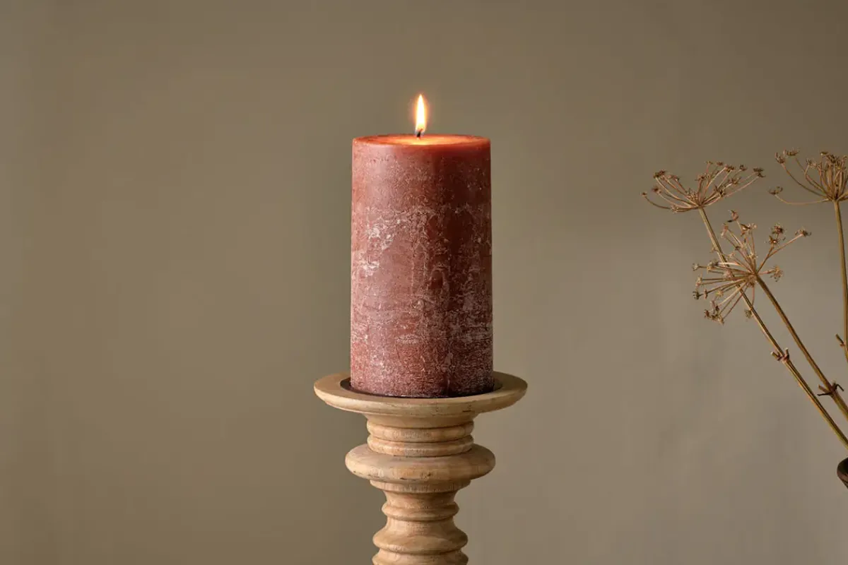 Fireside|Candles^Nkuku ic Soy Blend Pillar Candle - - Large Rust