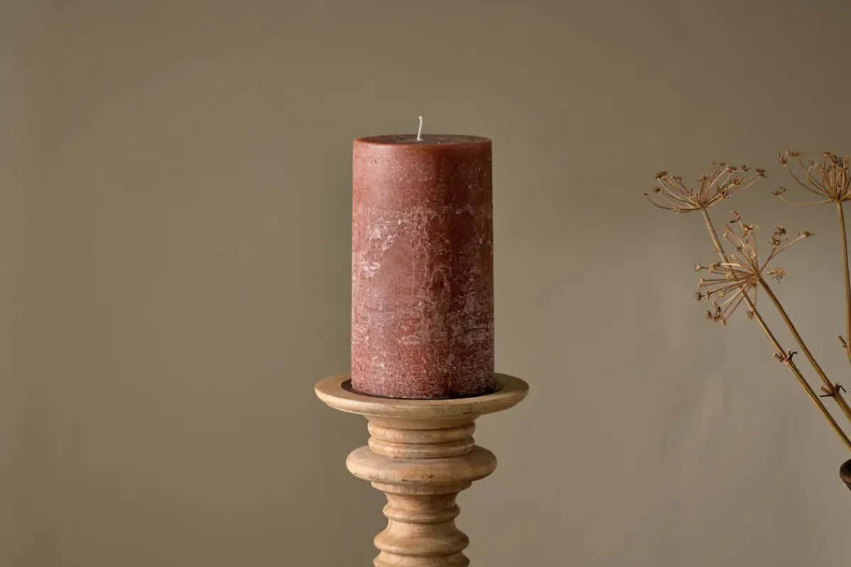 Fireside|Candles^Nkuku ic Soy Blend Pillar Candle - - Large Rust