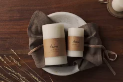 Candles|Candle Holders^Nkuku Rustic Soy Blend Pillar Candle - - Small White
