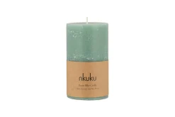 Candles|Candles & Candleholders^Nkuku Rustic Soy Blend Pillar Candle - - Small Sage Green