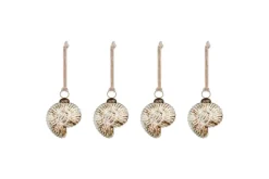 Baubles & Tree Decorations^Nkuku Sachin Shell Baubles - Rustic Gold - (Set of 4)