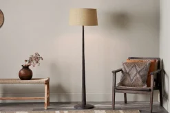 Floor Lamps^Nkuku Sahar Mango Wood Floor Lamp - Dark Stain
