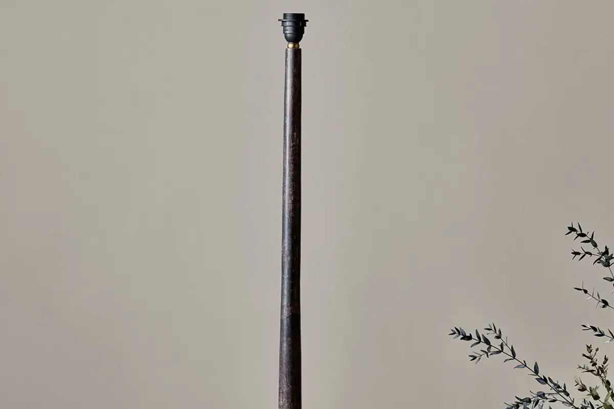Floor Lamps^Nkuku Sahar Mango Wood Floor Lamp - Dark Stain