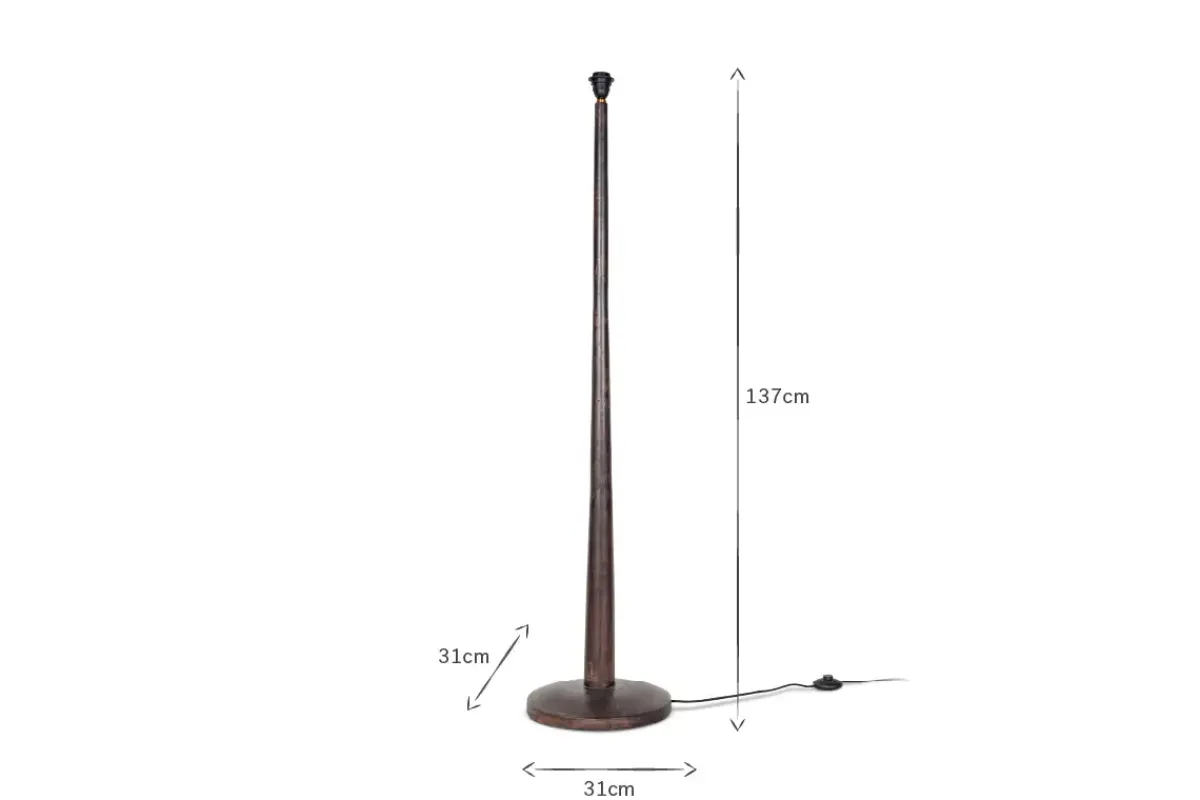 Floor Lamps^Nkuku Sahar Mango Wood Floor Lamp - Dark Stain