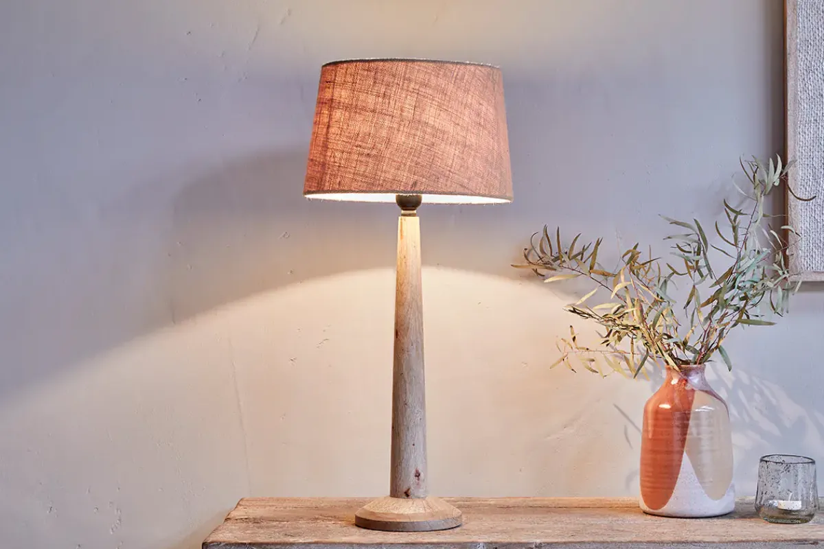 Bedside Lamps|Table Lamps^Nkuku Sahar Mango Wood Table Lamp - Natural One Size