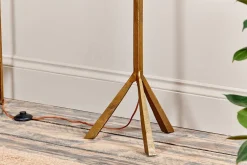 Floor Lamps^Nkuku Sahhil Metal Tripod Floor Lamp - Antique Brass