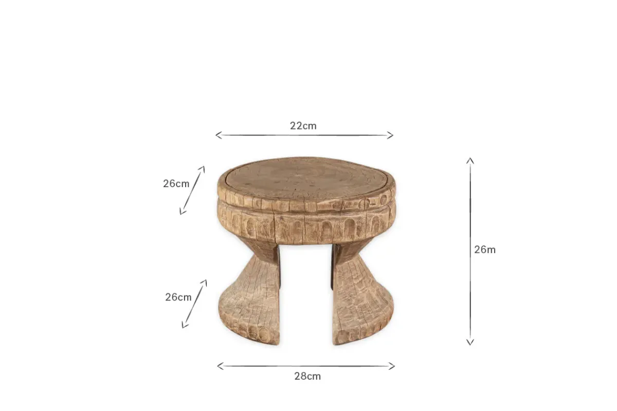 Living|Side Tables^Nkuku Salman Wooden Decorative Stool - Natural