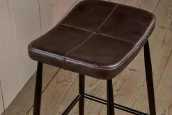 Kitchen & Dining|Bar Stools & Bar Chairs^Nkuku Samaira Leather Counter Stool - Dark Brown