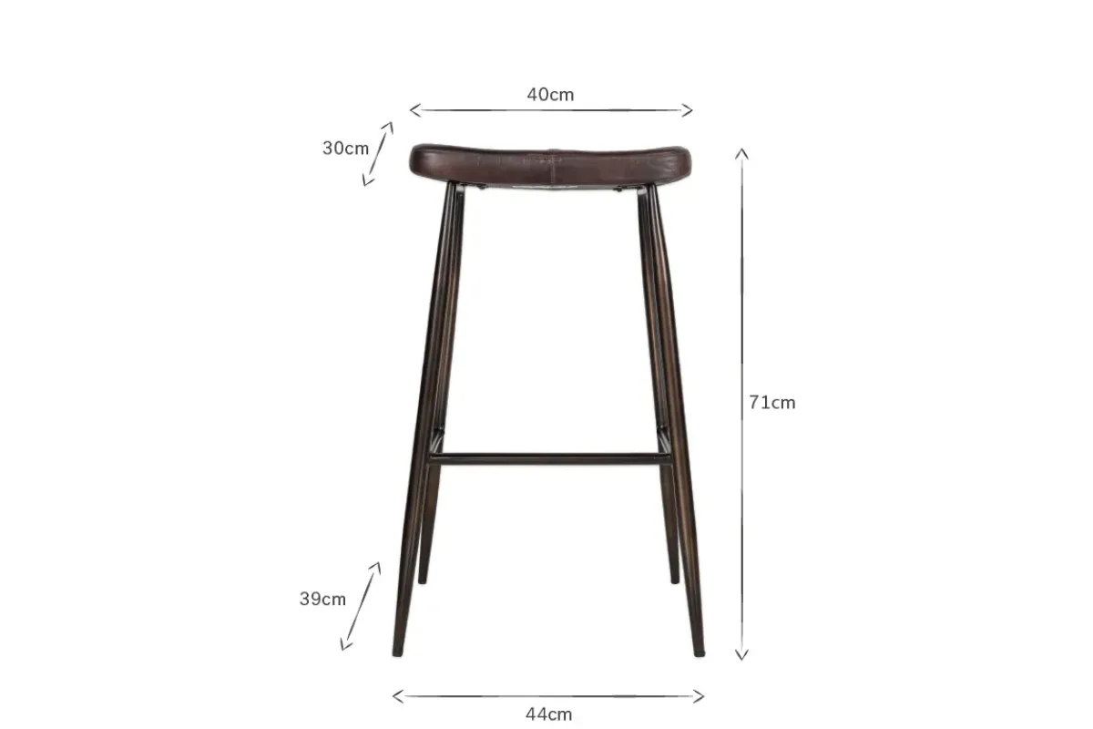 Kitchen & Dining|Bar Stools & Bar Chairs^Nkuku Samaira Leather Counter Stool - Dark Brown