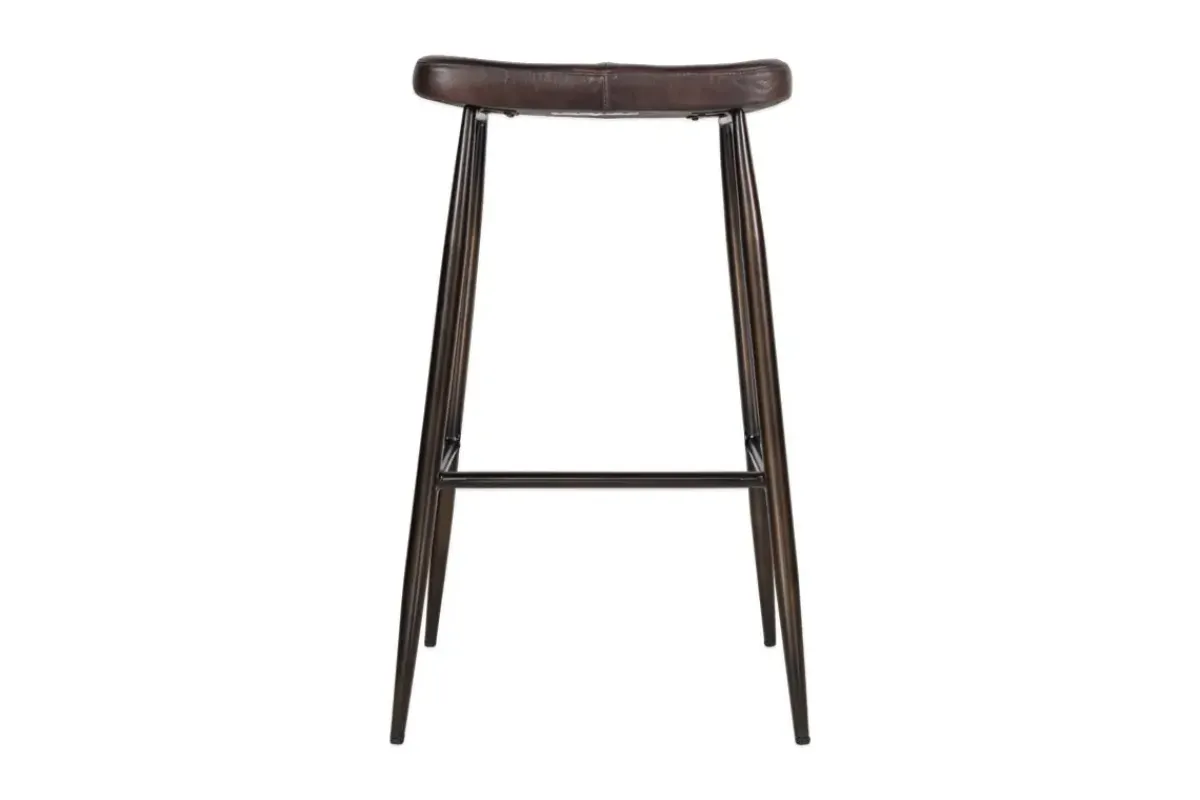 Kitchen & Dining|Bar Stools & Bar Chairs^Nkuku Samaira Leather Counter Stool - Dark Brown