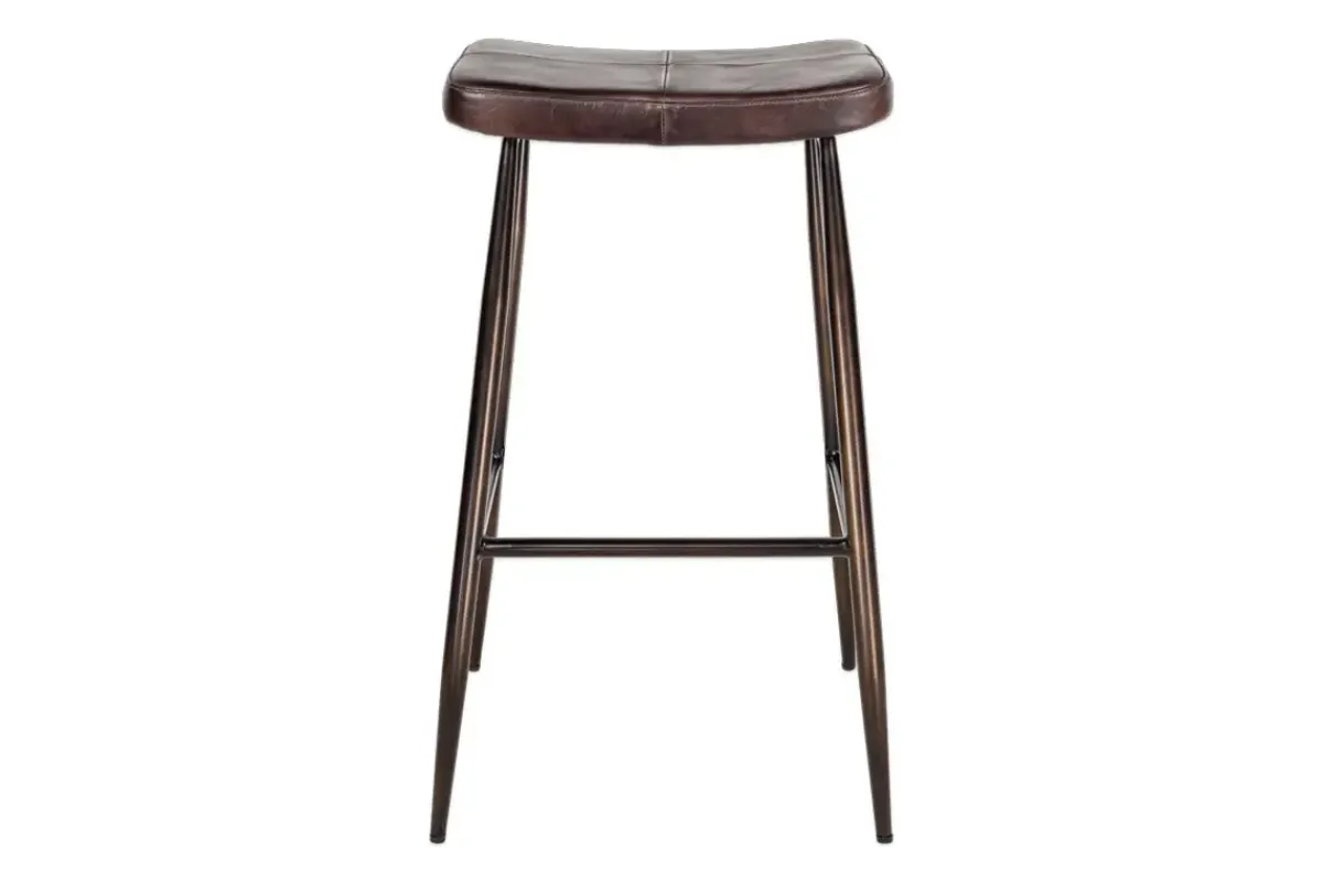 Kitchen & Dining|Bar Stools & Bar Chairs^Nkuku Samaira Leather Counter Stool - Dark Brown