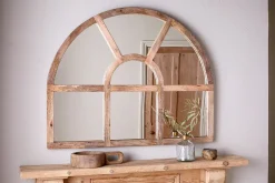 Wall Mirrors|Hallway & Bootroom^Nkuku Sande Arched Mango Wood Mirror - Natural