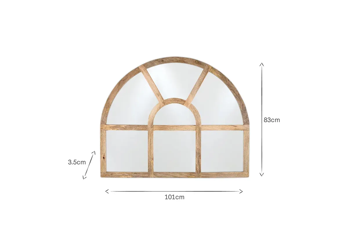 Wall Mirrors|Hallway & Bootroom^Nkuku Sande Arched Mango Wood Mirror - Natural