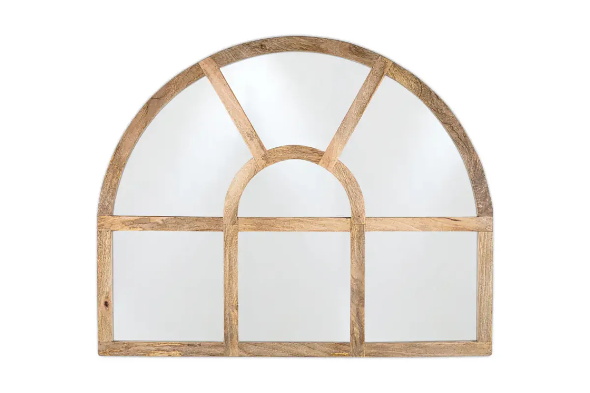 Wall Mirrors|Hallway & Bootroom^Nkuku Sande Arched Mango Wood Mirror - Natural