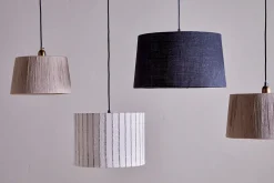 Lampshades|Bedroom^Nkuku Sanja Cotton Stripe Lampshade - Off White & Grey