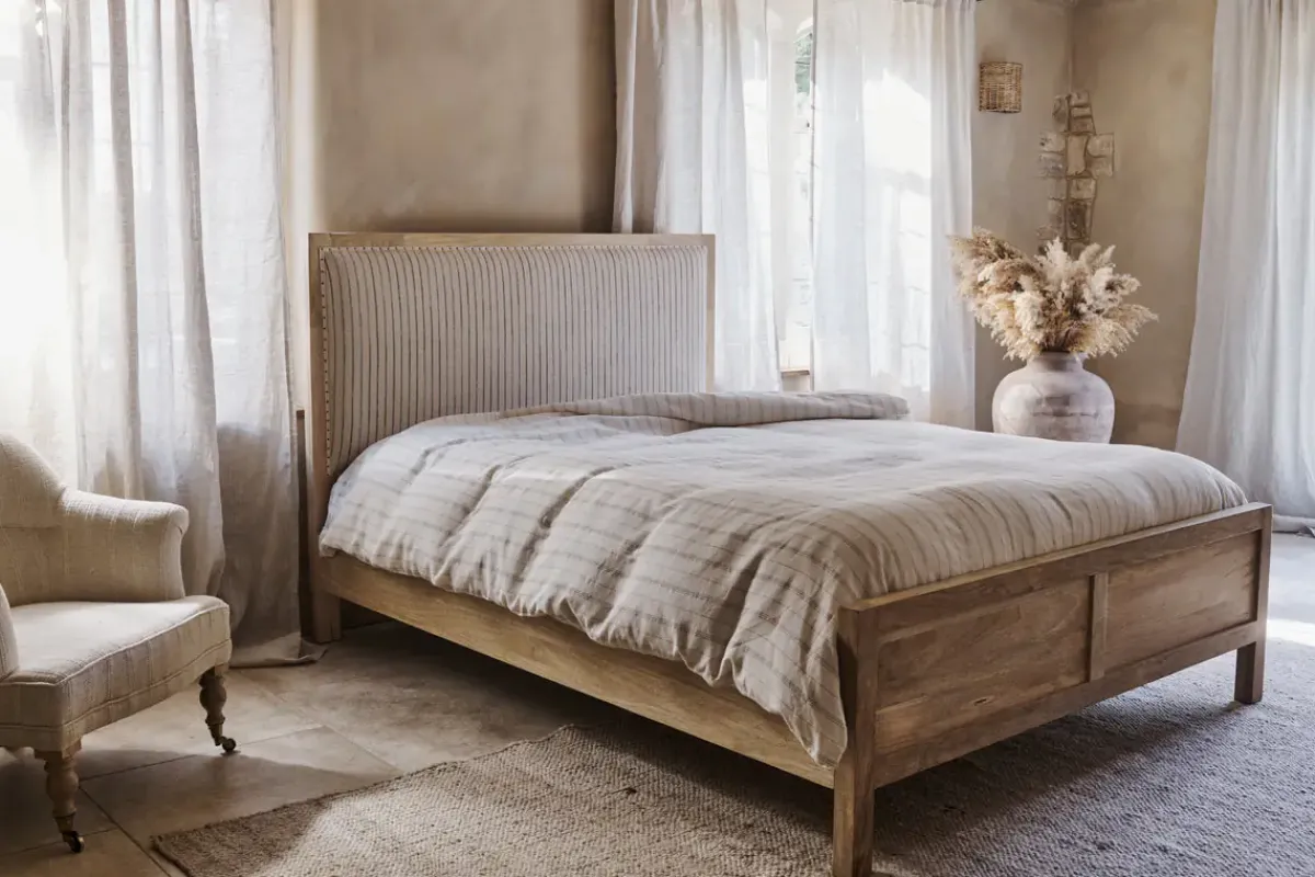 Bedroom^Nkuku Sanja Stripe Bed - Natural