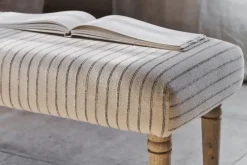 Storage & Shelving|Storage & Shelving^Nkuku Sanja Stripe Upholstered Bench - Grey