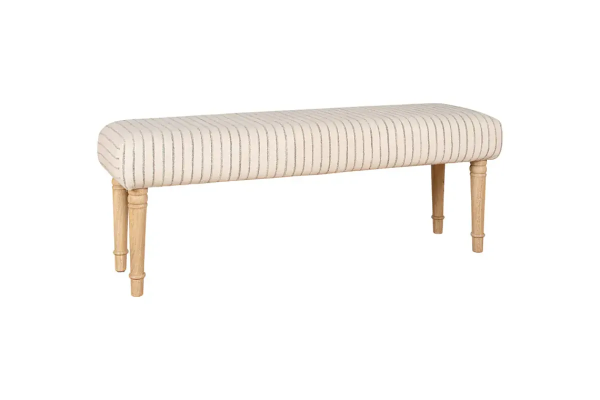 Storage & Shelving|Storage & Shelving^Nkuku Sanja Stripe Upholstered Bench - Grey
