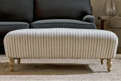 Living|Footstools & Poufs^Nkuku Sanja Stripe Upholstered Ottoman - Off White