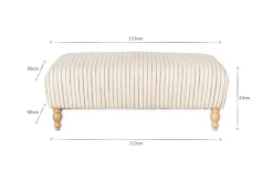 Living|Footstools & Poufs^Nkuku Sanja Stripe Upholstered Ottoman - Off White