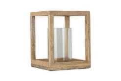 Lanterns|Candles & Candleholders^Nkuku Sanora Mango Wood Lantern - Natural