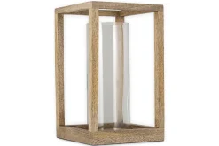 Lanterns|Candles & Candleholders^Nkuku Sanora Mango Wood Lantern - Natural