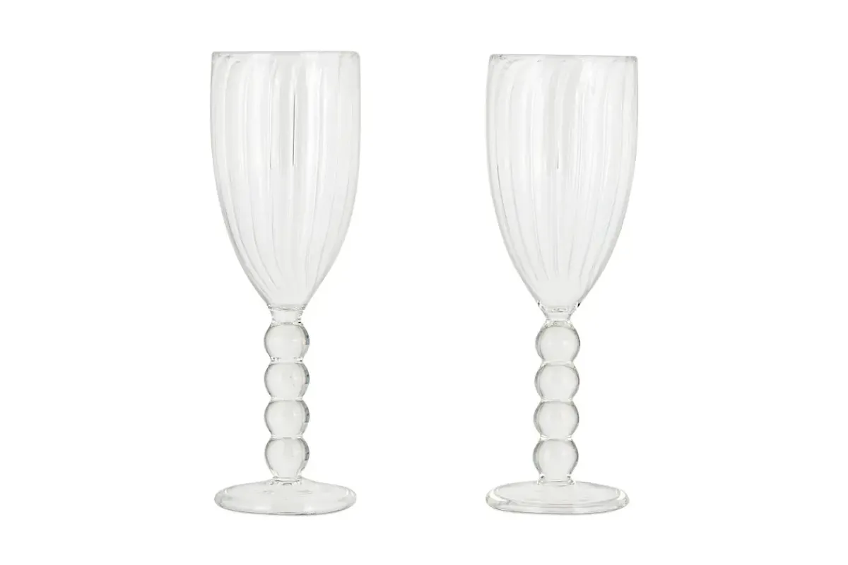 Wine & Champagne Glasses|Entertaining Glasses^Nkuku Santosa Champagne Flute - Clear (Set of 2)