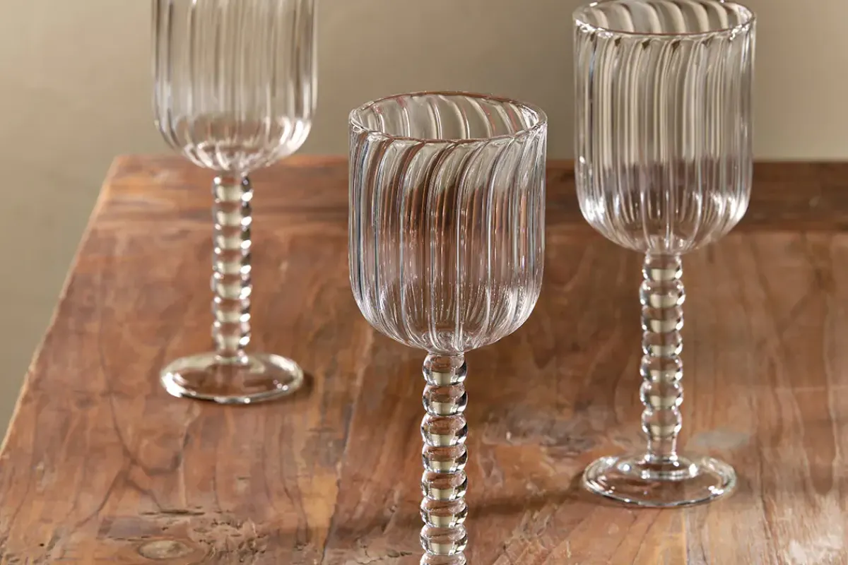 Entertaining Glasses|Wine & Champagne Glasses^Nkuku Santosa Wine Glass - Clear (Set of 2)