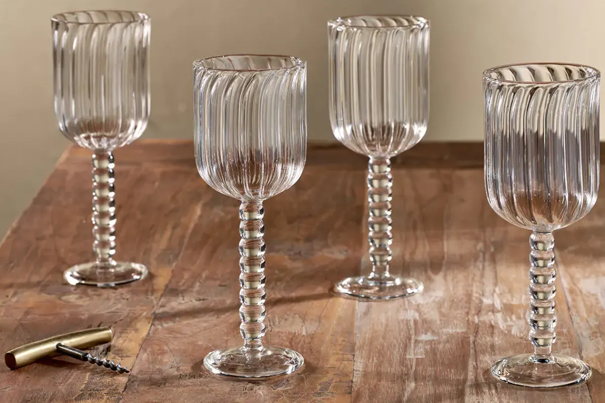 Entertaining Glasses|Wine & Champagne Glasses^Nkuku Santosa Wine Glass - Clear (Set of 2)