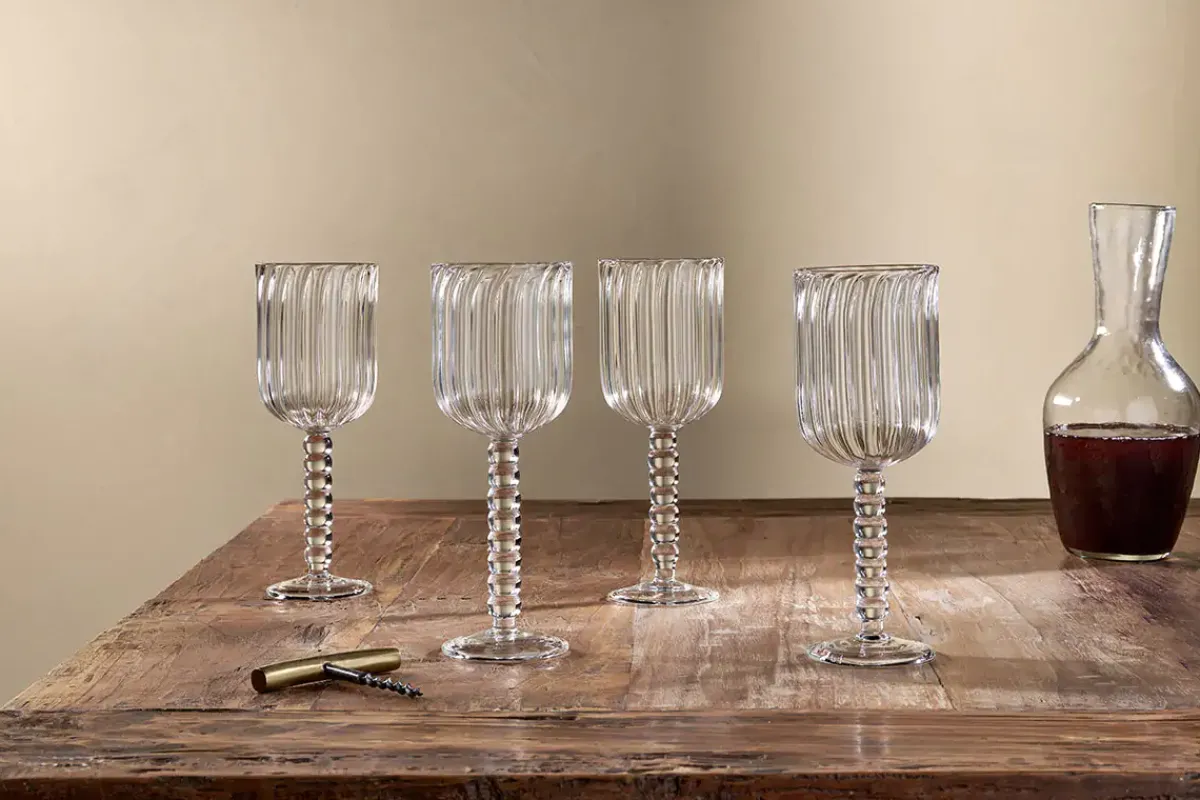 Entertaining Glasses|Wine & Champagne Glasses^Nkuku Santosa Wine Glass - Clear (Set of 2)